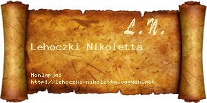 Lehoczki Nikoletta névjegykártya